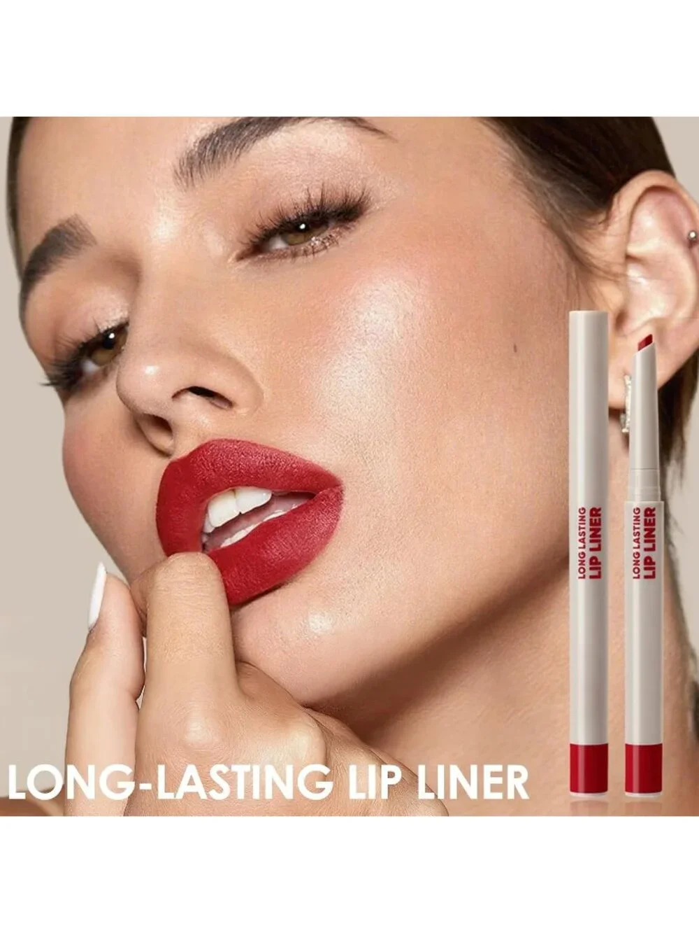 Women G10# Rose Brown 2-in-1 Sculpting & Filling Long-lasting Lipliner Pencil